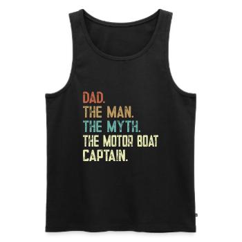 Bateau à moteur - Capitaine Bateau à moteur du lac Boater - Débardeur bio Premium Homme - noir - Devant - Michal (187cm)