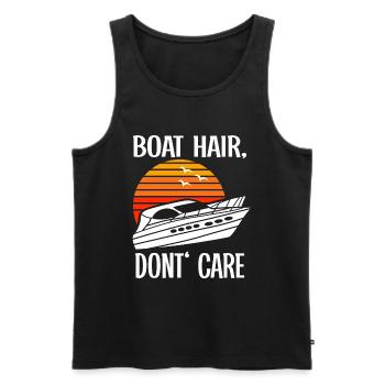 Bateau à moteur - Capitaine Bateau à moteur du lac Boater - Débardeur bio Premium Homme - noir - Devant - Michal (187cm)