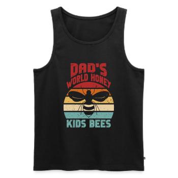 Bee Father Honey Beekeeper Father Beekeeper - Men's Premium Organic Tank Top - black - Front - AI Model Male 178 light (178cm)