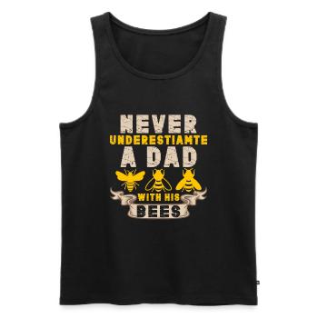 Bee Father Honey Beekeeper Father Beekeeper - Men's Premium Organic Tank Top - black - Front - AI Model Male 178 light (178cm)