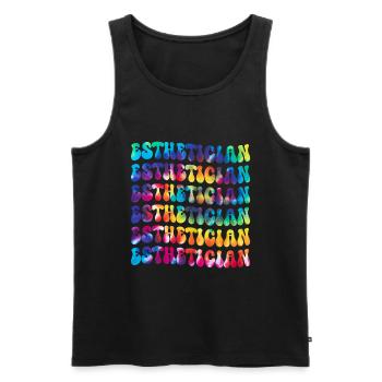 Beautician, Skin Care, Skin Therapist - Men's Premium Organic Tank Top - black - Front - AI Model Male 178 light (178cm)