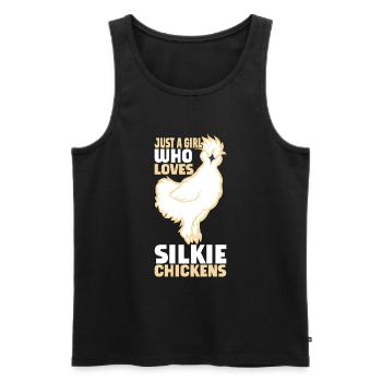 Silkie Chicken Funny Farm Animal Lover - Men's Premium Organic Tank Top - black - Front - Michal (187cm)