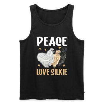 Silkie Chicken Funny Farm Animal Lover - Men's Premium Organic Tank Top - black - Front - Michal (187cm)