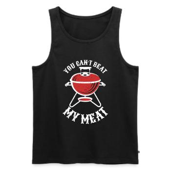 BBQ -Raucher Fleisch Grillen Lustiger - Männer Premium Bio Tank Top - Schwarz - Vorne - Michal (187cm)