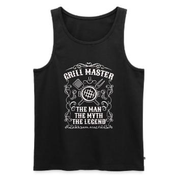 BBQ -Raucher Fleisch Grillen Lustiger - Männer Premium Bio Tank Top - Schwarz - Vorne - Michal (187cm)