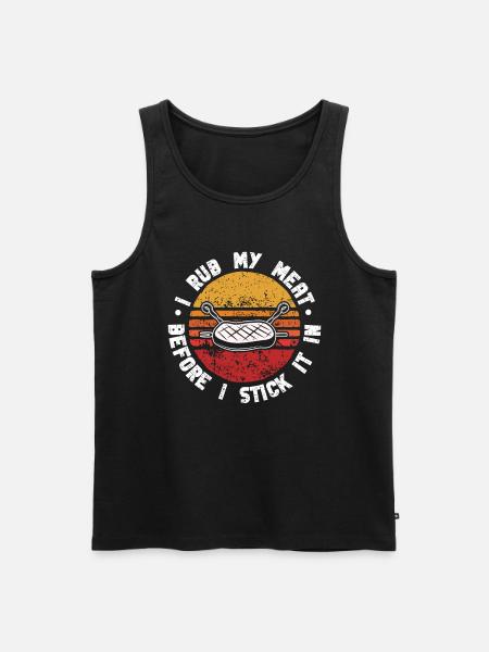 BBQ Smoker Meat Grilling Funny - Men's Premium Organic Tank Top - black