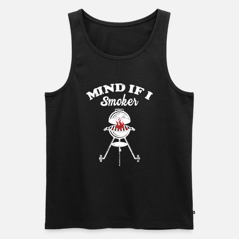 BBQ -Raucher Fleisch Grillen Lustiger - Männer Premium Bio Tank Top - Schwarz