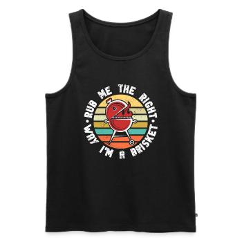 BBQ -Raucher Fleisch Grillen Lustiger - Männer Premium Bio Tank Top - Schwarz - Vorne - Michal (187cm)
