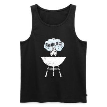BBQ -Raucher Fleisch Grillen Lustiger - Männer Premium Bio Tank Top - Schwarz - Vorne - Michal (187cm)