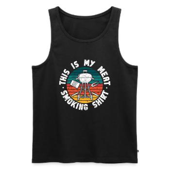 BBQ -Raucher Fleisch Grillen Lustiger - Männer Premium Bio Tank Top - Schwarz - Vorne - Michal (187cm)