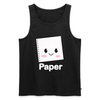 Ciseaux Papier Pierre Drôle Groupe Kawaii - Débardeur bio Premium Homme - noir - Devant - Michal (187cm)