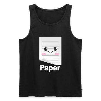 Ciseaux Papier Pierre Drôle Groupe Kawaii - Débardeur bio Premium Homme - noir - Devant - Michal (187cm)