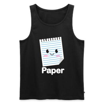 Ciseaux Papier Pierre Drôle Groupe Kawaii - Débardeur bio Premium Homme - noir - Devant - Michal (187cm)