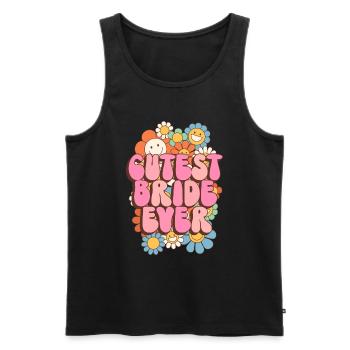 Groovy Bridal Wedding Party Bridal Flower Flowers - Men's Premium Organic Tank Top - black - Front - AI Model Male 178 light (178cm)