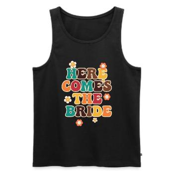 Groovy Bridal Wedding Party Bridal Flower Flowers - Men's Premium Organic Tank Top - black - Front - AI Model Male 178 light (178cm)