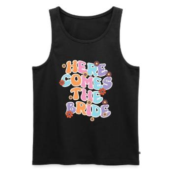 Groovy Bridal Wedding Party Bridal Flower Flowers - Men's Premium Organic Tank Top - black - Front - AI Model Male 178 light (178cm)