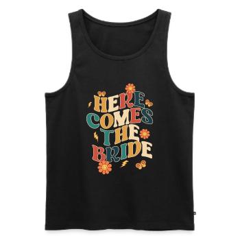 Groovy Bridal Wedding Party Bridal Flower Flowers - Men's Premium Organic Tank Top - black - Front - AI Model Male 178 light (178cm)