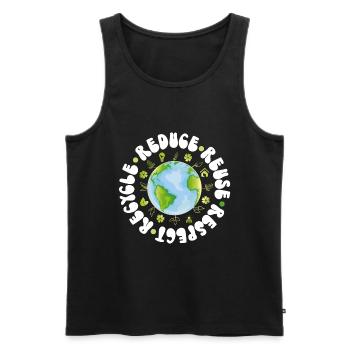 Erde Tag Groovy Hippie 70s Retro Retro - Männer Premium Bio Tank Top - Schwarz - Vorne - AI Model Male 178 light (178cm)