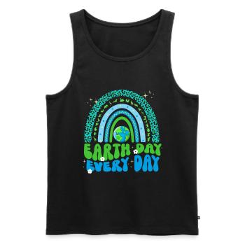 Erde Tag Groovy Hippie 70s Retro Retro - Männer Premium Bio Tank Top - Schwarz - Vorne - AI Model Male 178 light (178cm)