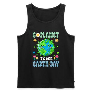 Erde Tag Groovy Hippie 70s Retro Retro - Männer Premium Bio Tank Top - Schwarz - Vorne - AI Model Male 178 light (178cm)