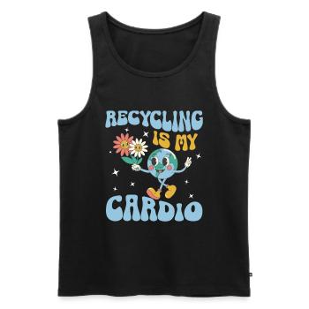 Erde Tag Groovy Hippie 70s Retro Retro - Männer Premium Bio Tank Top - Schwarz - Vorne - AI Model Male 178 light (178cm)