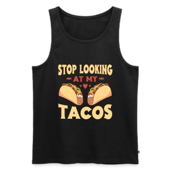 Taco drôle Fiesta mexicaine Cinco De Mayo - Débardeur bio Premium Homme - noir - Devant - AI Model Male 178 light (178cm)