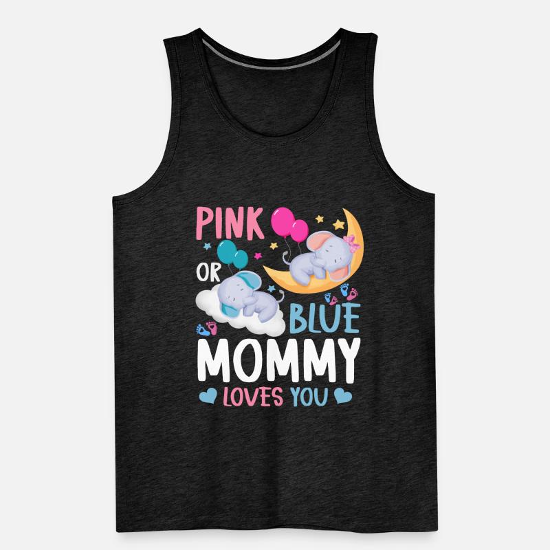 Pink Oder Blue Mama Liebt Dich Geschlecht Männer Premium Bio Tank Top