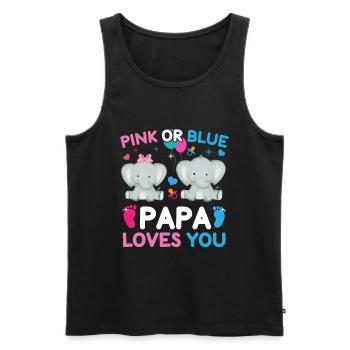 Papa rose ou bleu t'aime le sexe - Débardeur bio Premium Homme - noir - Devant - Michal (187cm)