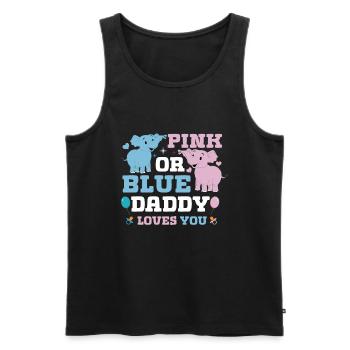 Pink Or Blue Daddy Loves You Sex - Men's Premium Organic Tank Top - black - Front - AI Model Male 178 light (178cm)