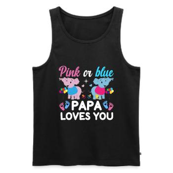 Papa rose ou bleu t'aime le sexe - Débardeur bio Premium Homme - noir - Devant - Michal (187cm)