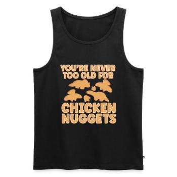 Nuggets de poulet Dino Amateurs de nuggets de dinosaures - Débardeur bio Premium Homme - noir - Devant - Michal (187cm)