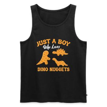 Nuggets de poulet Dino Amateurs de nuggets de dinosaures - Débardeur bio Premium Homme - noir - Devant - Michal (187cm)