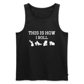 C'est comme ça que je roule Sweet Rabbit - Débardeur bio Premium Homme - noir - Devant - Michal (187cm)