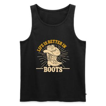 Line Dancing Groupe Line Dance Western Cowboy - Men's Premium Organic Tank Top - black - Front - AI Model Male 178 light (178cm)
