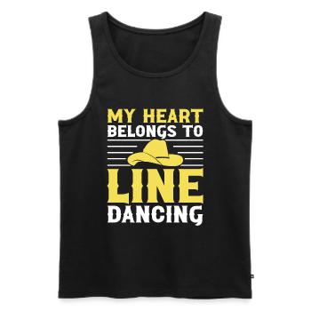 Line Dancing Groupe Line Dance Western Cowboy - Men's Premium Organic Tank Top - black - Front - AI Model Male 178 light (178cm)
