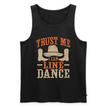 Line Dancing Groupe Line Dance Western Cowboy - Men's Premium Organic Tank Top - black - Front - AI Model Male 178 light (178cm)