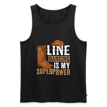 Line Dancing Groupe Line Dance Western Cowboy - Men's Premium Organic Tank Top - black - Front - AI Model Male 178 light (178cm)