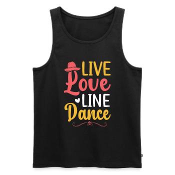Line Dancing Groupe Line Dance Western Cowboy - Men's Premium Organic Tank Top - black - Front - AI Model Male 178 light (178cm)