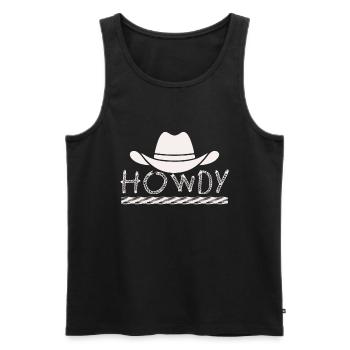 Howdy Western Country Southern Cowboy Texas - Männer Premium Bio Tank Top - Schwarz - Vorne - AI Model Male 178 light (178cm)