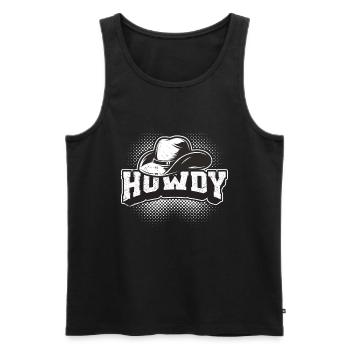 Howdy Western Country Southern Cowboy Texas - Männer Premium Bio Tank Top - Schwarz - Vorne - AI Model Male 178 light (178cm)