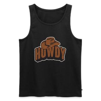 Howdy Western Country Southern Cowboy Texas - Männer Premium Bio Tank Top - Schwarz - Vorne - AI Model Male 178 light (178cm)