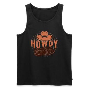 Howdy Western Country Southern Cowboy Texas - Männer Premium Bio Tank Top - Schwarz - Vorne - AI Model Male 178 light (178cm)