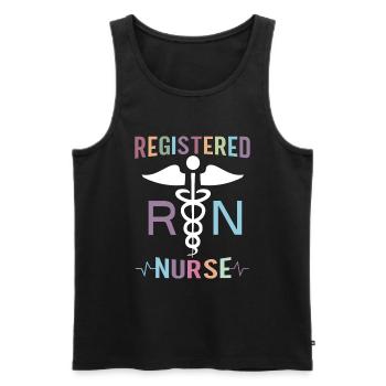Registered Nurse Krankenschwester Nursing - Men's Premium Organic Tank Top - black - Front - Michal (187cm)