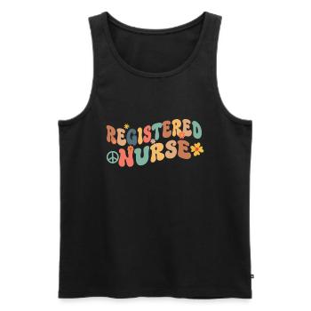 Infirmière autorisée Krankenschwester Nursing - Débardeur bio Premium Homme - noir - Devant - Michal (187cm)