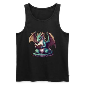 Dragons Und Bücher Nerd Dragon Liebhaber - Männer Premium Bio Tank Top - Schwarz - Vorne - Michal (187cm)