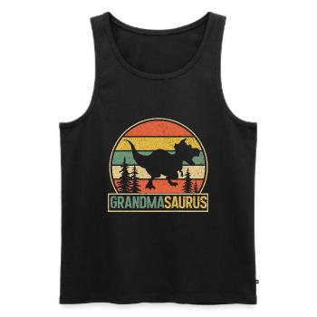 Omasaurus T Rex Dinosaurier Oma Saurus - Männer Premium Bio Tank Top - Schwarz - Vorne - AI Model Male 178 light (178cm)