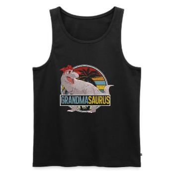 Omasaurus T Rex Dinosaurier Oma Saurus - Männer Premium Bio Tank Top - Schwarz - Vorne - AI Model Male 178 light (178cm)