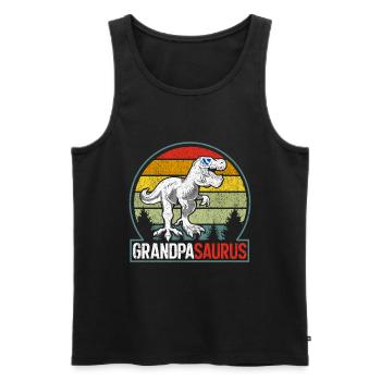 Opasaurus T Rex Dinosaur Grandpa Saurus - Men's Premium Organic Tank Top - black - Front - Michal (187cm)