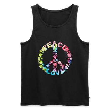 Groovy Tie Dye rétro des années 70 Hippie Vintage - Débardeur bio Premium Homme - noir - Devant - Michal (187cm)