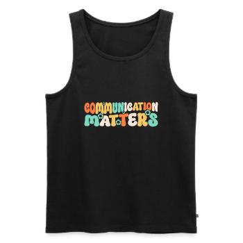 Groovy Speech Language Pathologist SLP - Men's Premium Organic Tank Top - black - Front - AI Model Male 178 light (178cm)